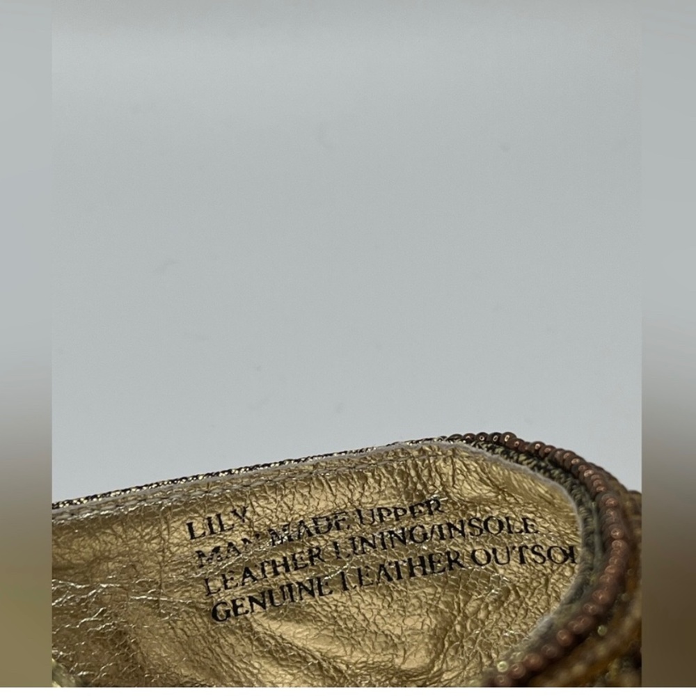Carlo Fellini Women’s Lyli Nightlife Sequin Slingback Gold Shoes Size 8 - Picture 7 of 10